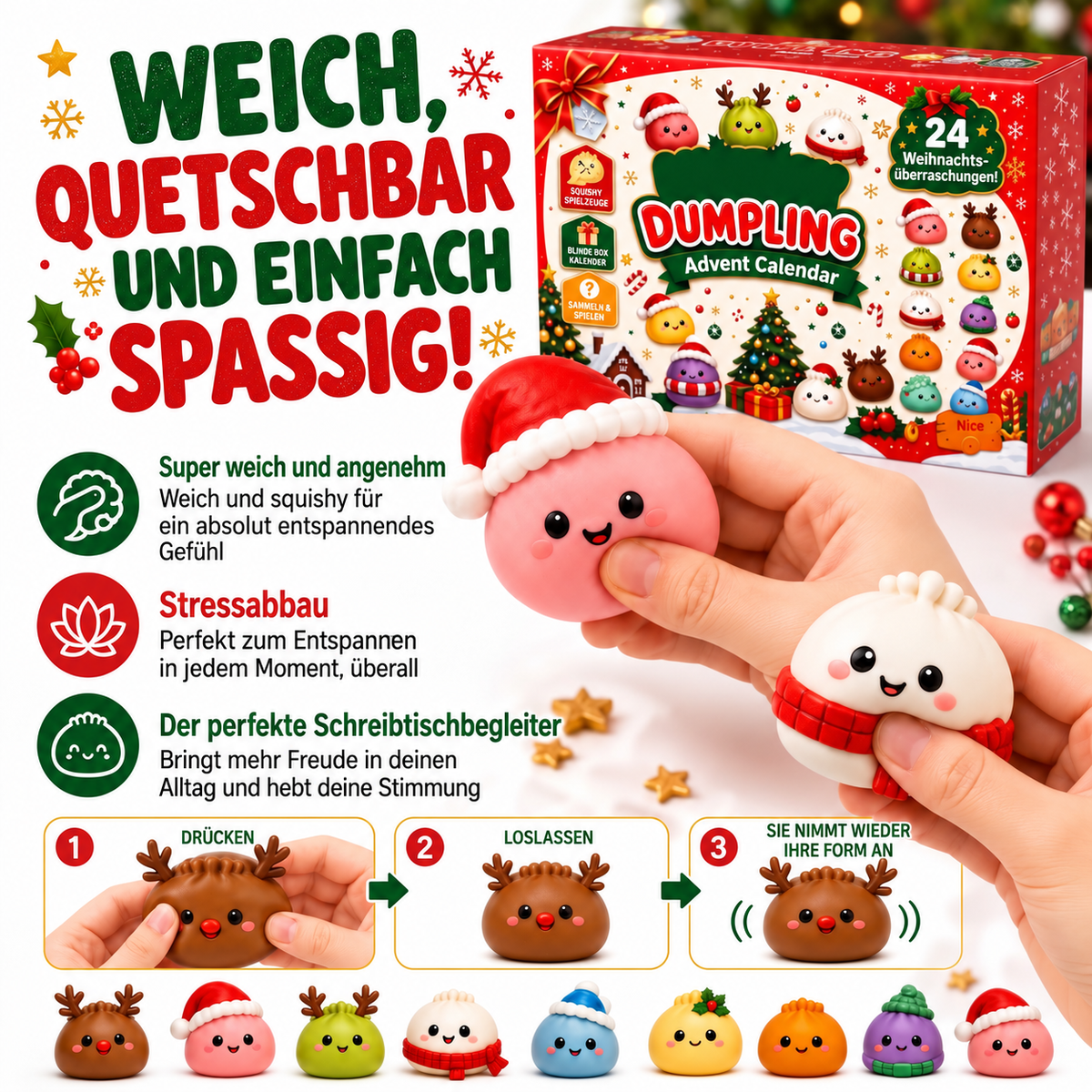 Adventskalender 2026: 24 Dumpling-Squishies