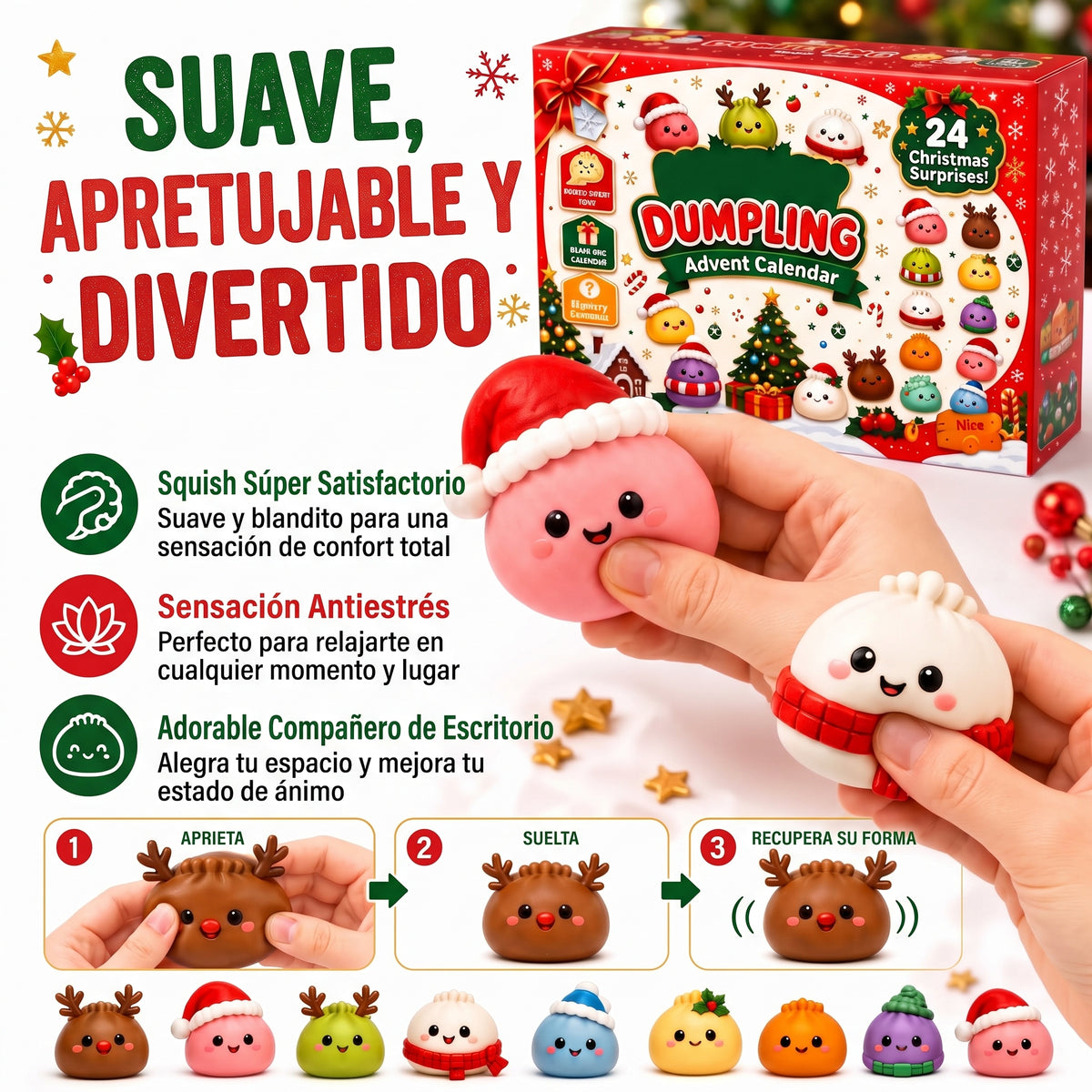 Calendario de Adviento 2026: 24 Dumplings Squishy