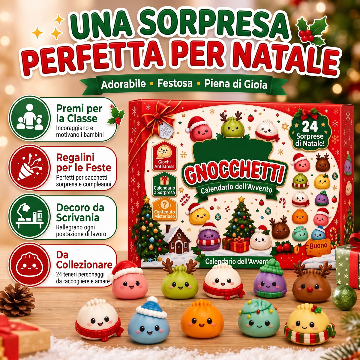 Calendario dell'Avvento 2026: 24 Squishy Raviolini