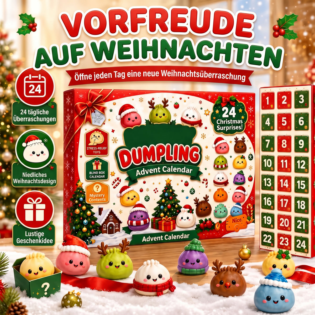 Adventskalender 2026: 24 Dumpling-Squishies