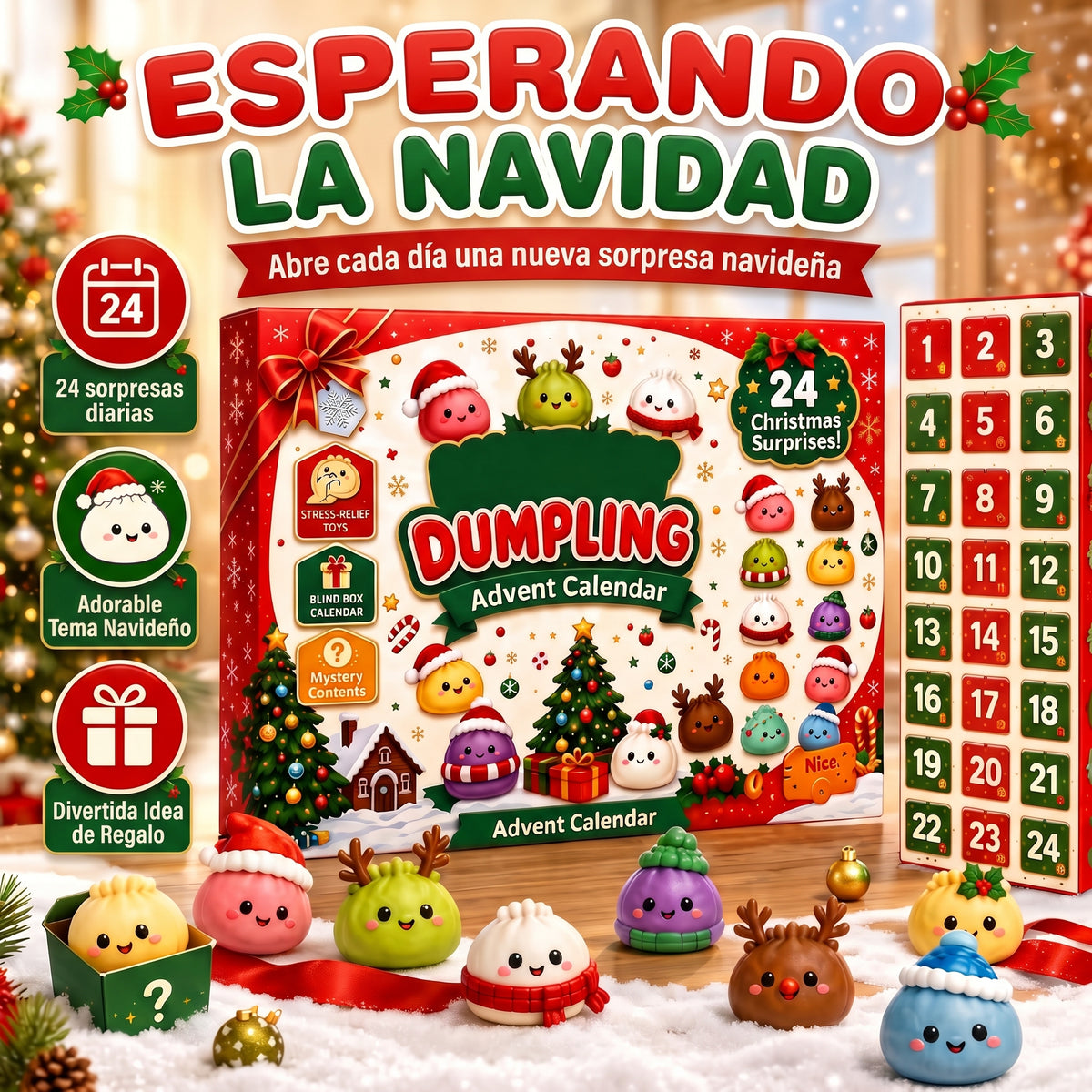 Calendario de Adviento 2026: 24 Dumplings Squishy
