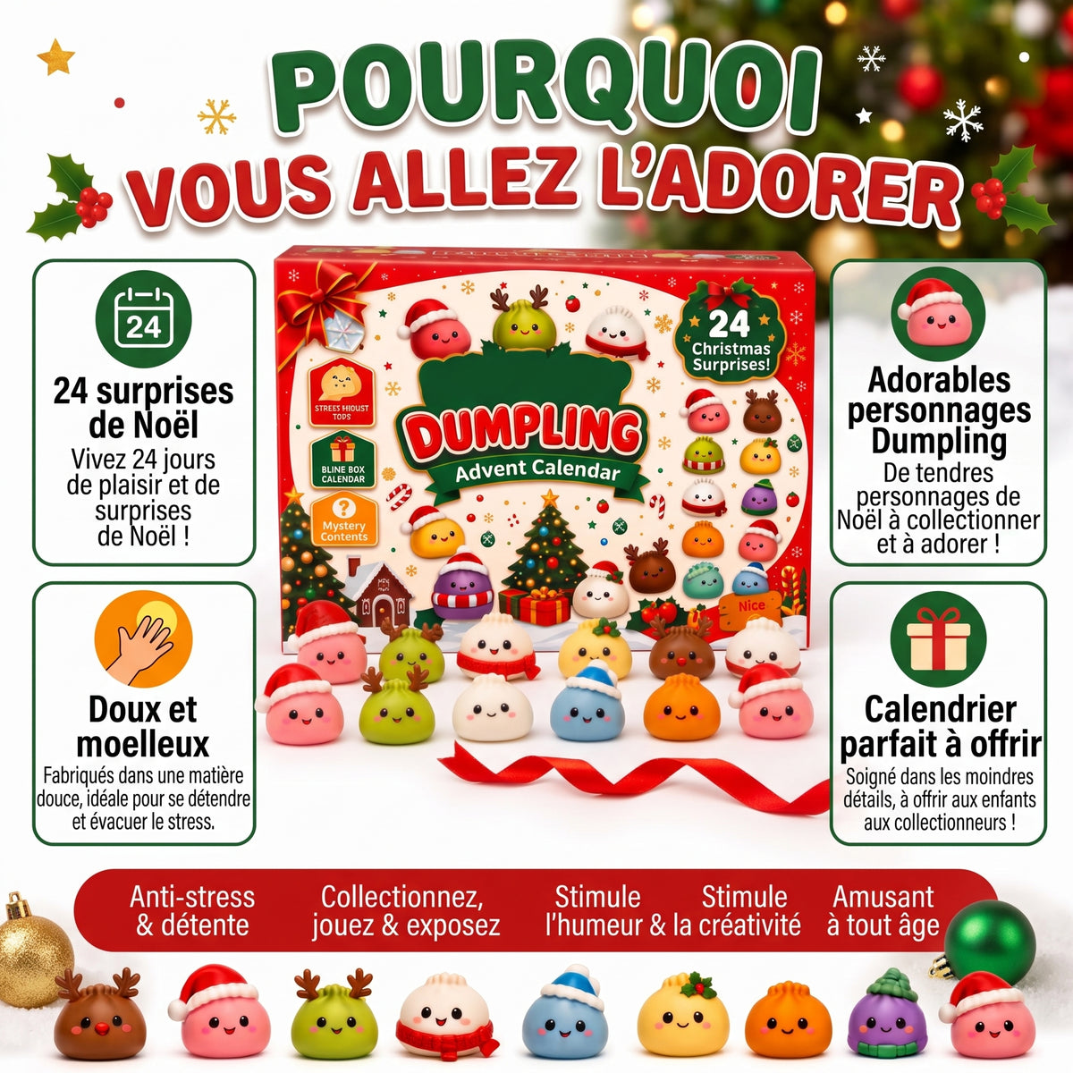 Calendrier de l’Avent 2026 : 24 petits raviolis squishy