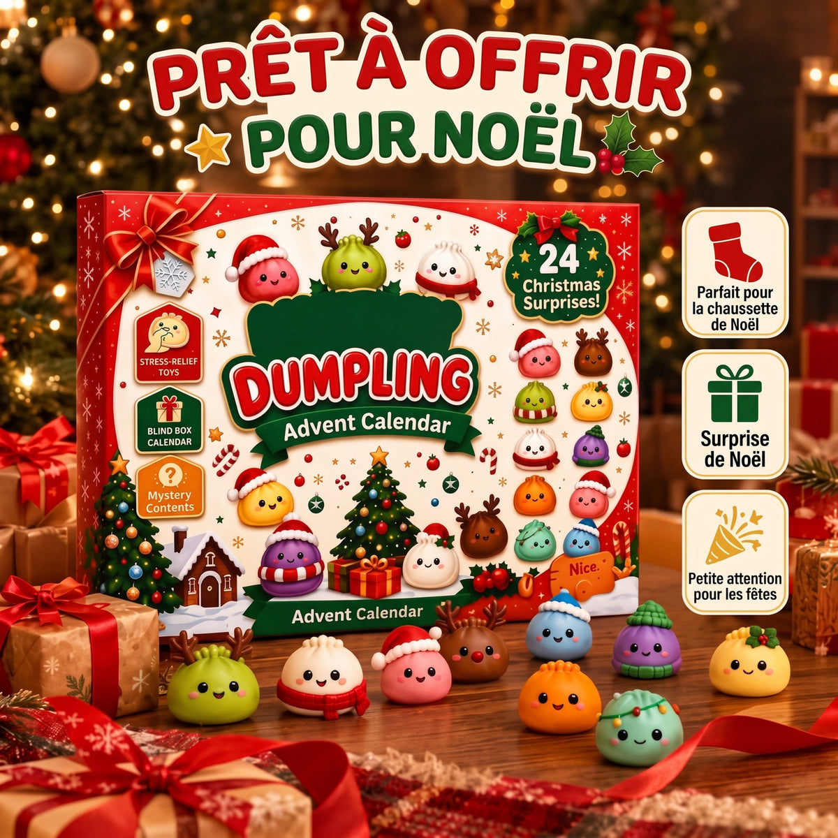 Calendrier de l’Avent 2026 : 24 petits raviolis squishy