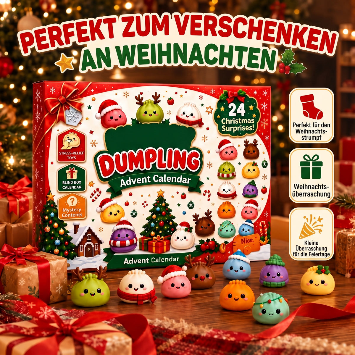 Adventskalender 2026: 24 Dumpling-Squishies