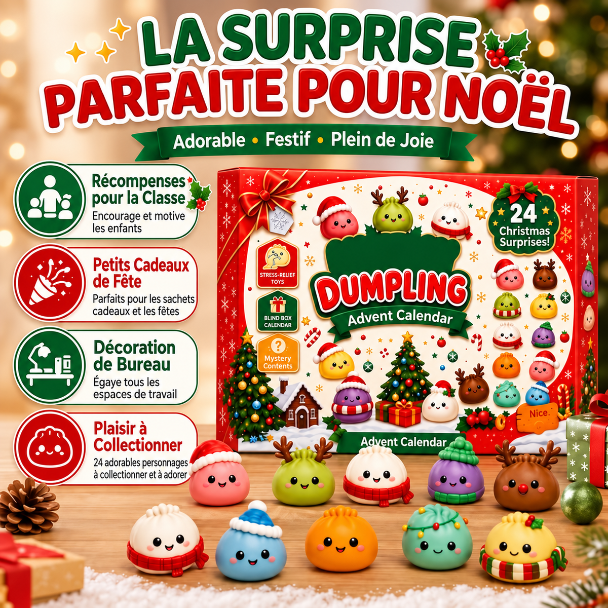 Calendrier de l’Avent 2026 : 24 petits raviolis squishy