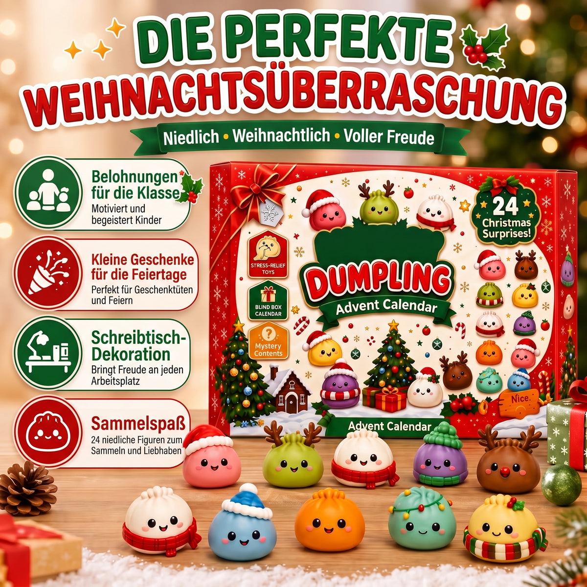 Adventskalender 2026: 24 Dumpling-Squishies